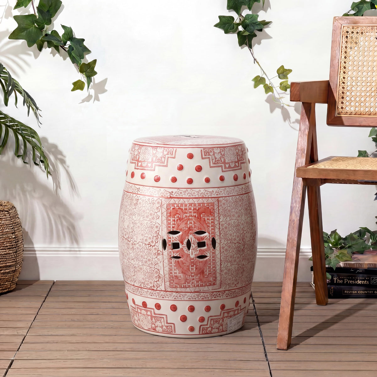 Jonathan Y Acanthus Ceramic Garden Stool