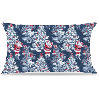 Blue Christmas Toile Pillow Covers, 18x18, Set of 2