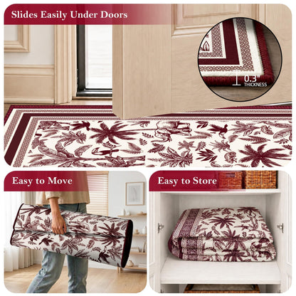 Washable French Toile Area Rug
