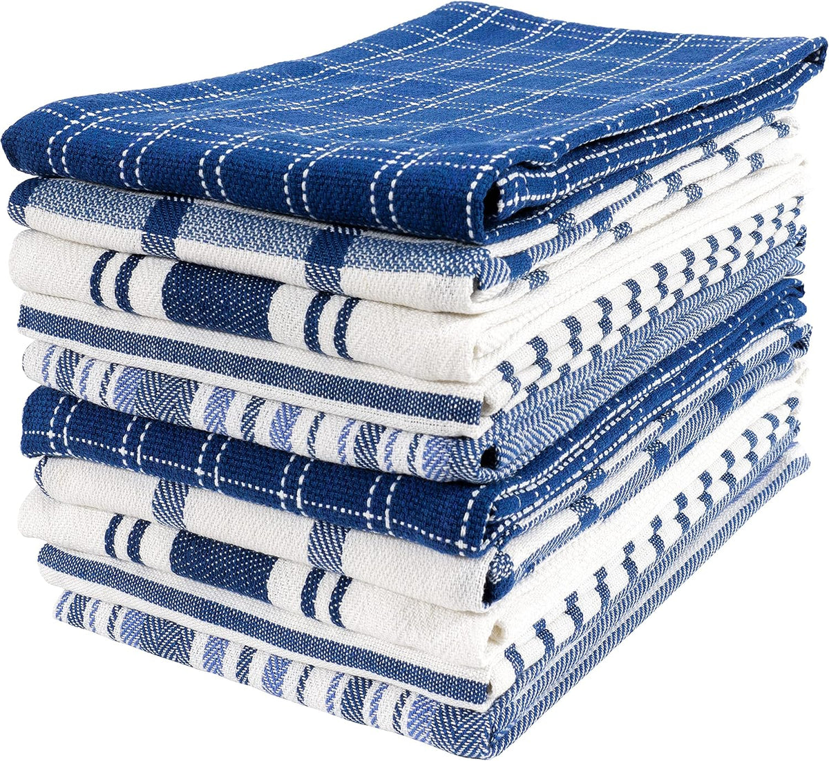 Navy Kitchen Towels, Set of 10