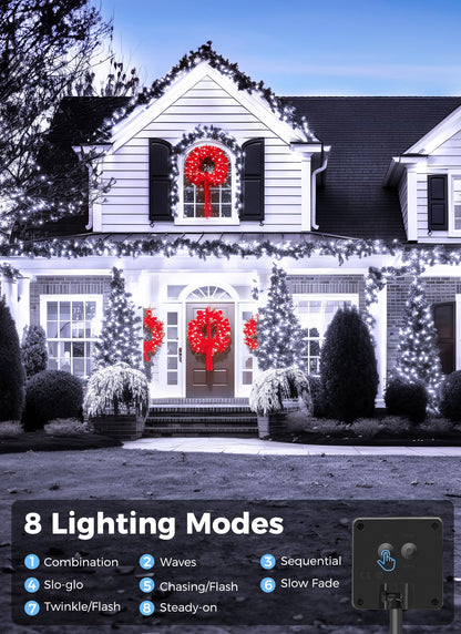 Solar Christmas String Lights, 100 LED, 40 ft