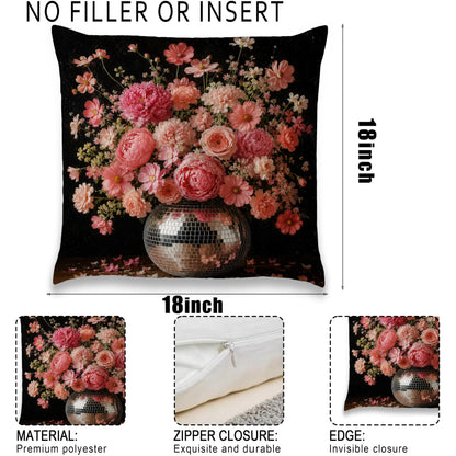 Blue Chinoiserie Bird and Peony Pillow Cover, 18x18