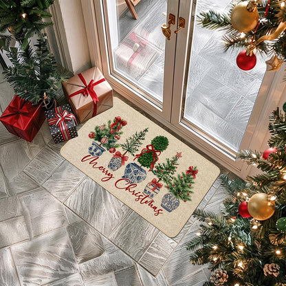 Chinoiserie Christmas Doormat, 17 x 29 Inch
