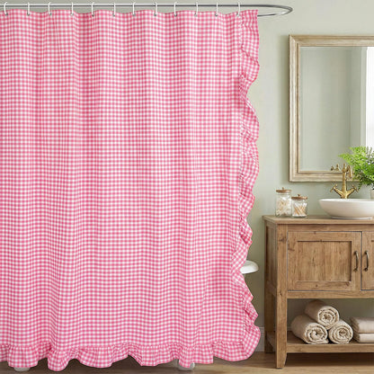 Ruffled Gingham Shower Curtain, 72 x 72