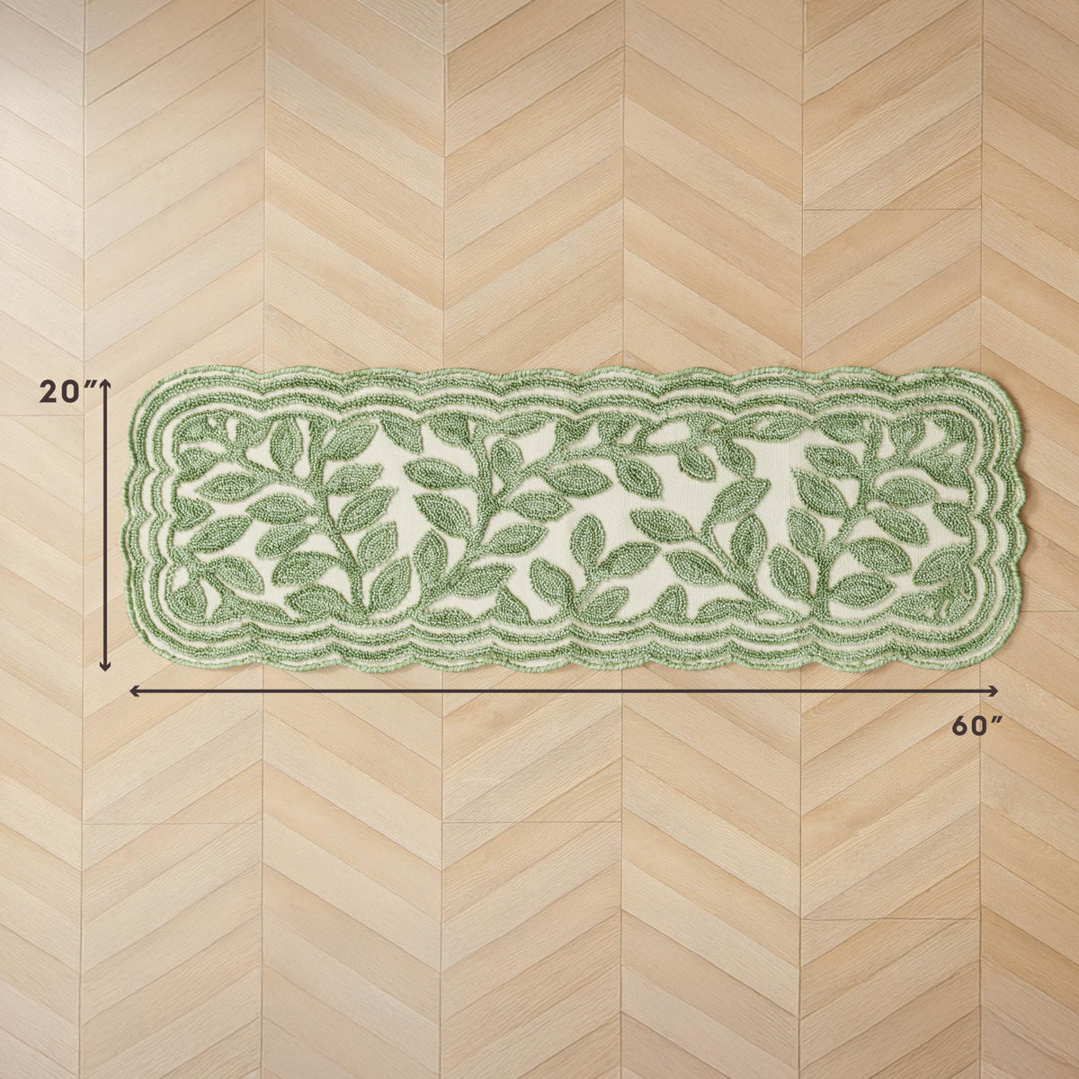 Laura Ashley Scalloped Washable Runner Rug