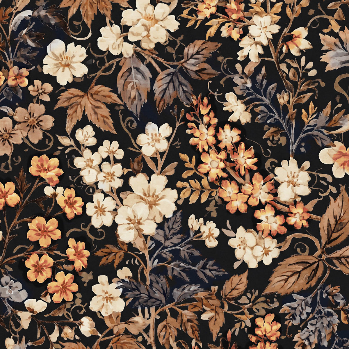 Bavni Dusty Blue Floral Washable Rug
