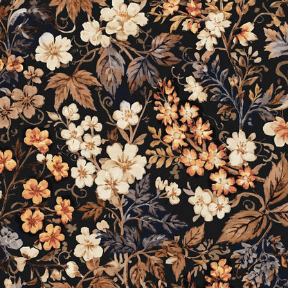 Bavni Dusty Blue Floral Washable Rug