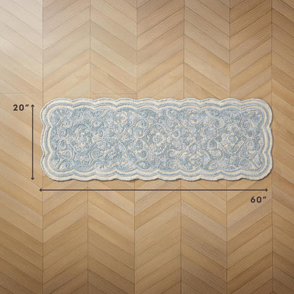 Laura Ashley Scalloped Washable Runner Rug