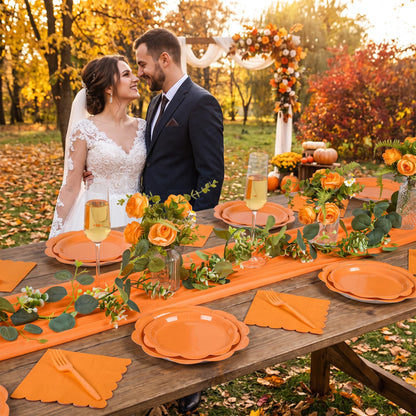 Blue Scalloped Paper Plates and Napkins, Serves 24