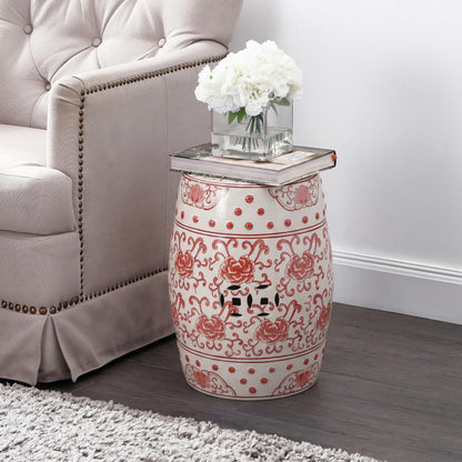 Jonathan Y Lotus Chinoiserie Garden Stool, 17.75"
