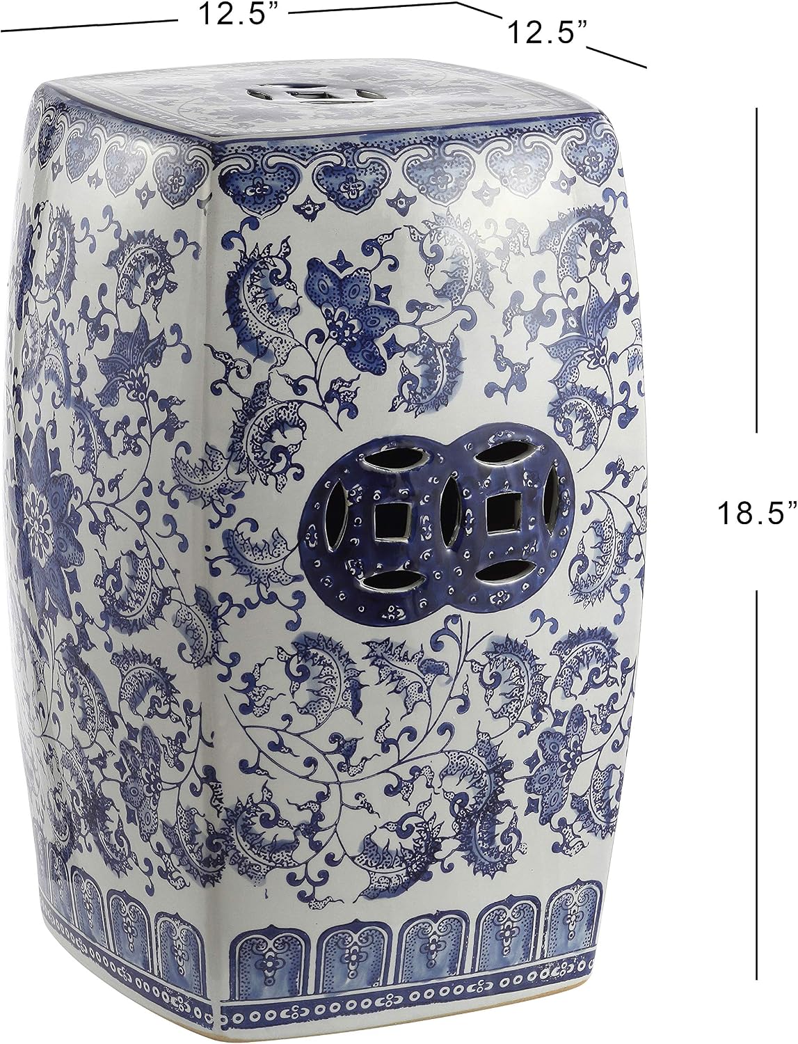 Jonathan Y Floral Vine Square Garden Stool