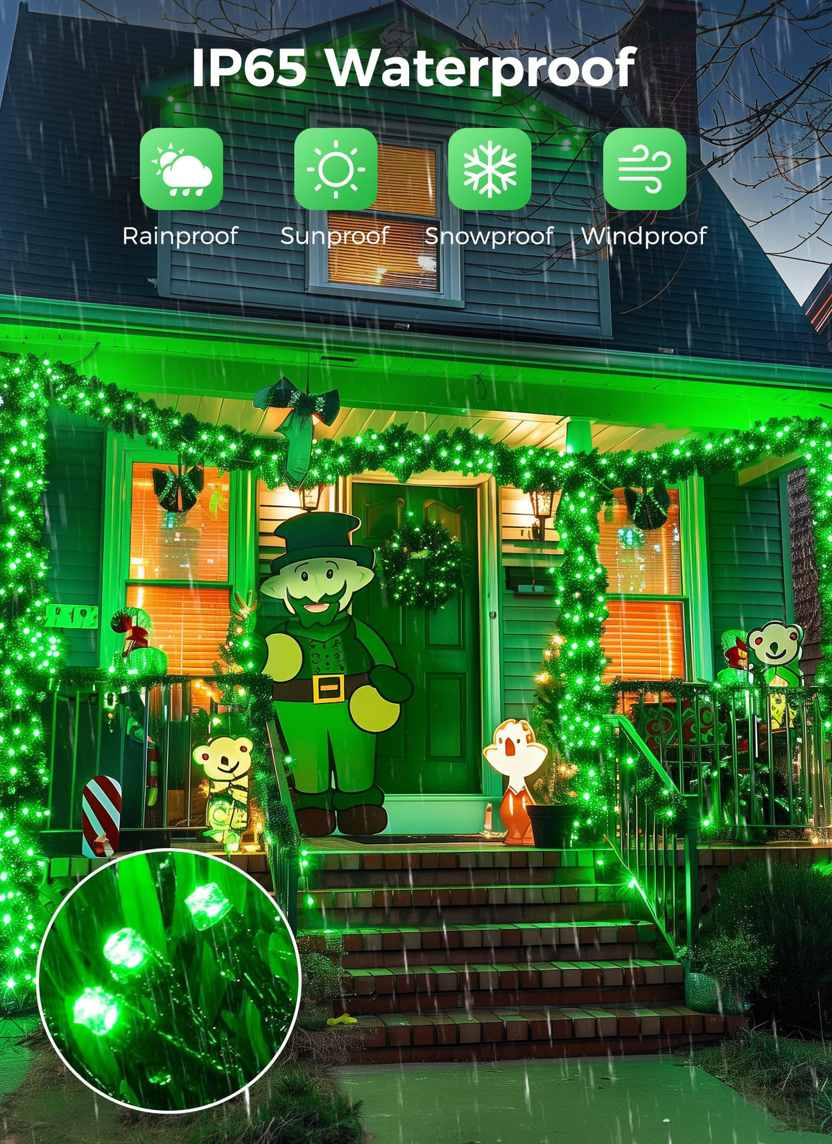 Solar Christmas String Lights, 100 LED, 40 ft