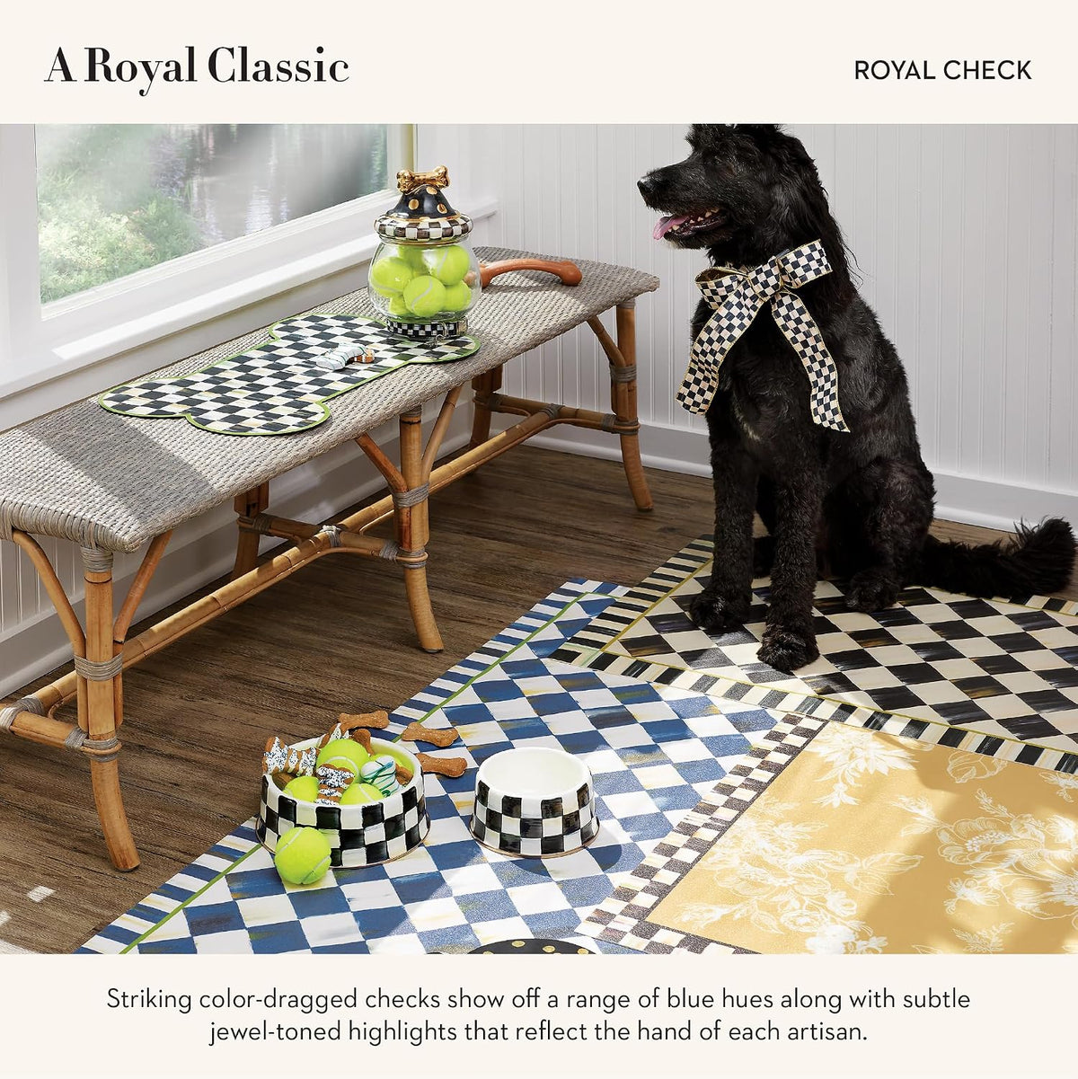 MacKenzie-Childs Pup Placemat, Royal Check