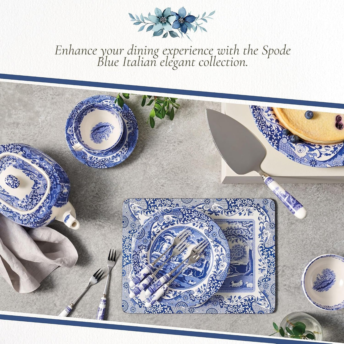 Spode Blue Italian Cake Server, 10 Inch