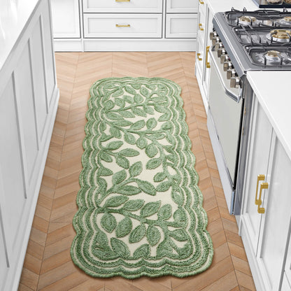 Laura Ashley Scalloped Washable Runner Rug