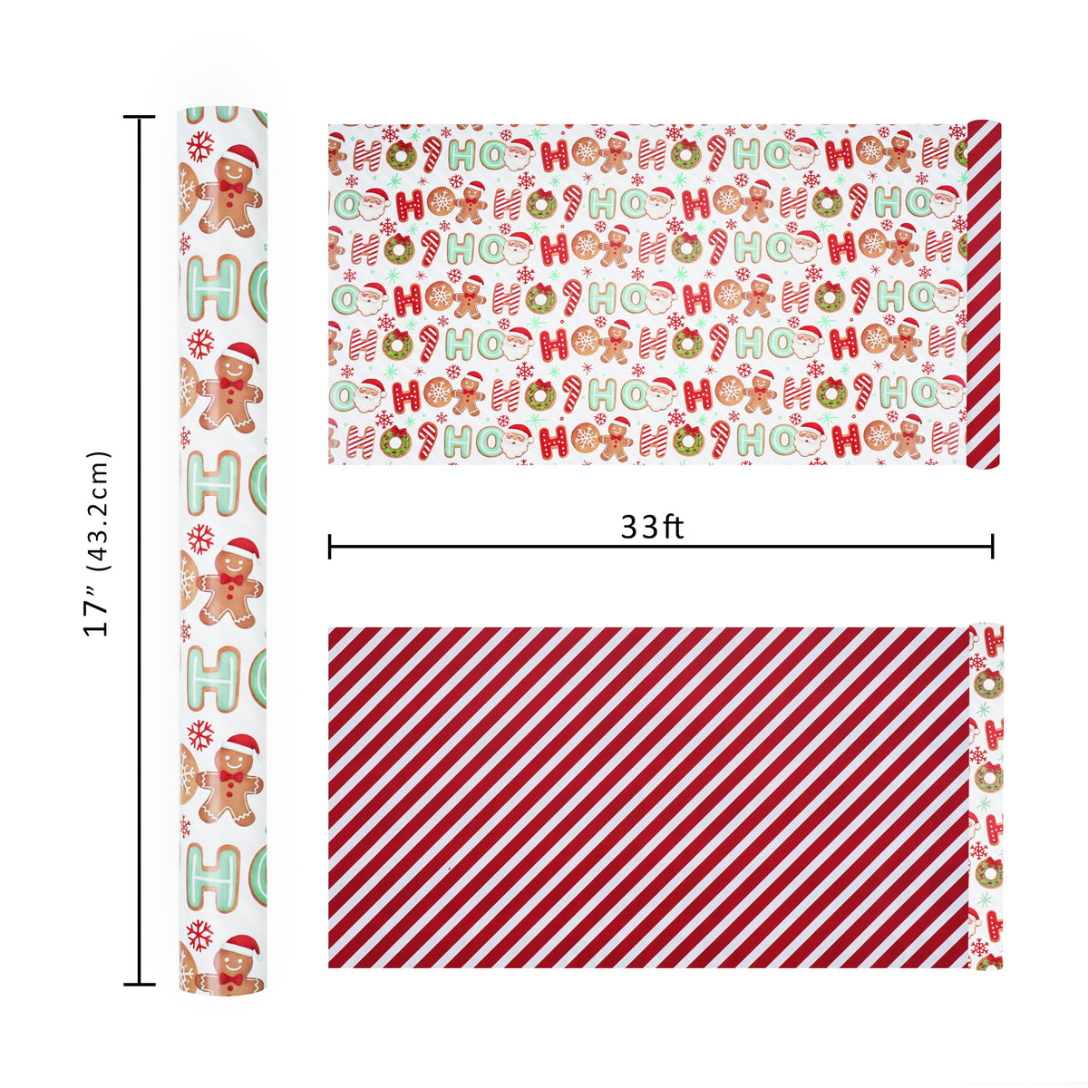 Nutcracker Reversible Christmas Wrapping Paper, 33 Ft