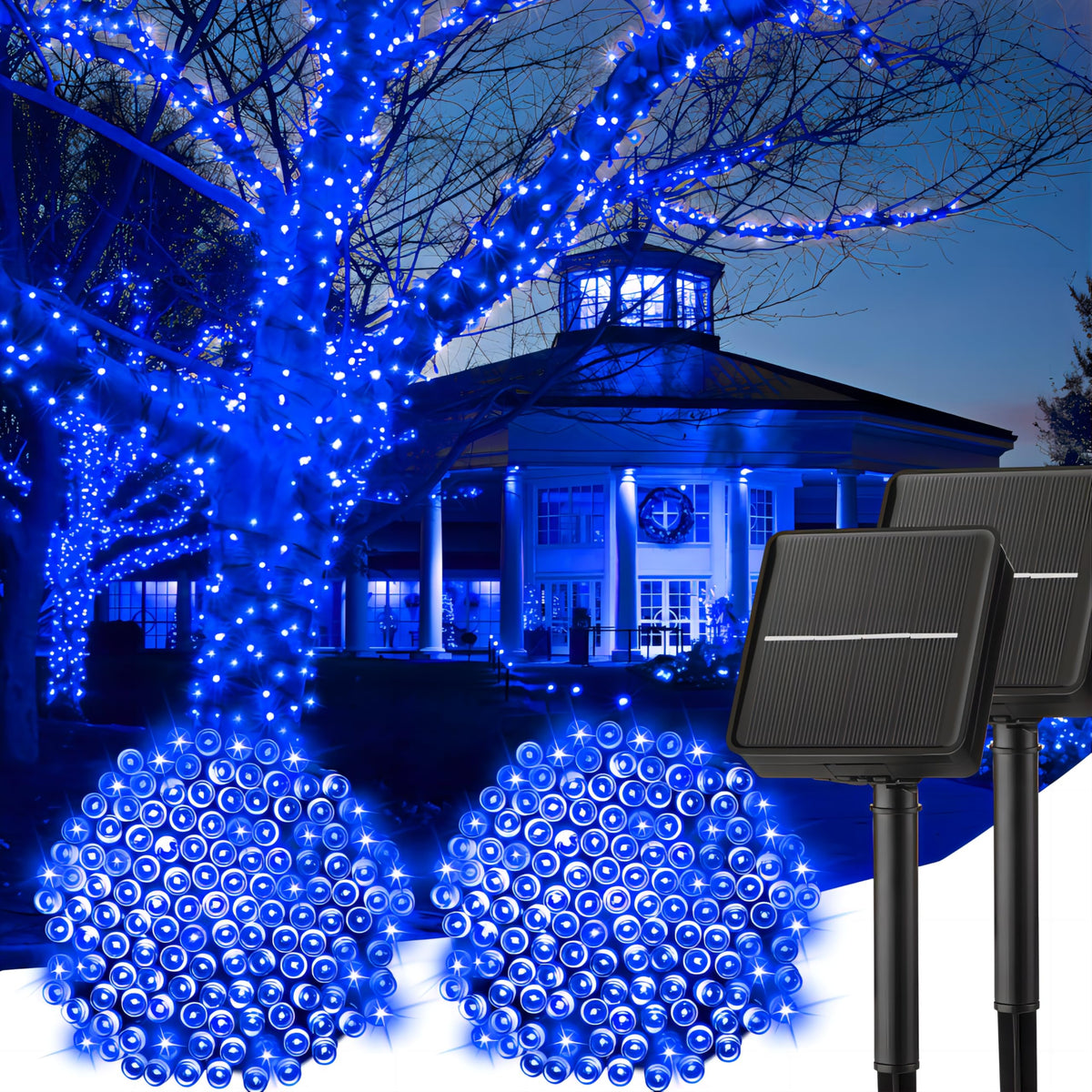 Solar Christmas String Lights, 100 LED, 40 ft