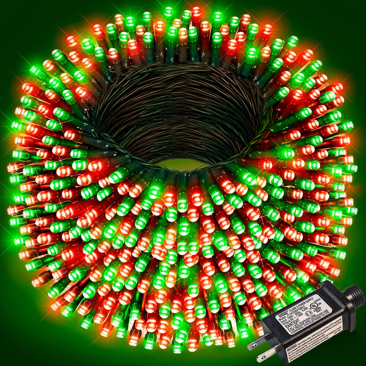 Blue and White Christmas Lights, 100 ft