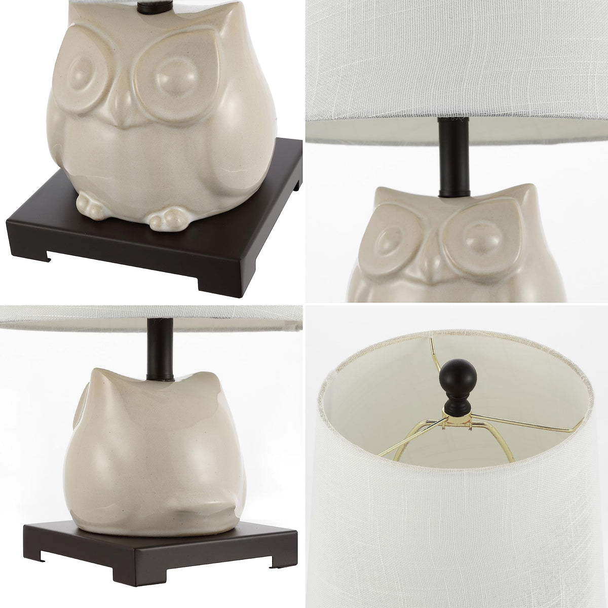 Justina Owl Mini Table Lamp, Ceramic