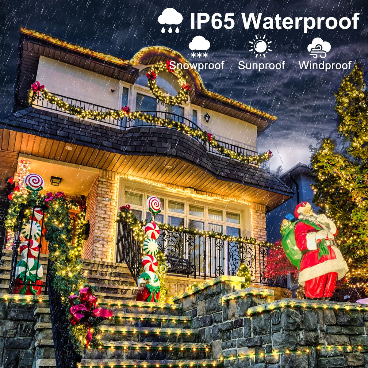Blue and White Christmas Lights, 100 ft