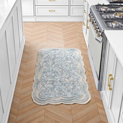 Laura Ashley Scalloped Washable Runner Rug