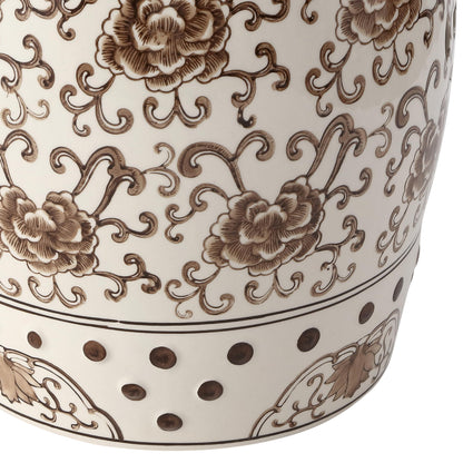 Jonathan Y Lotus Chinoiserie Garden Stool, 17.75"