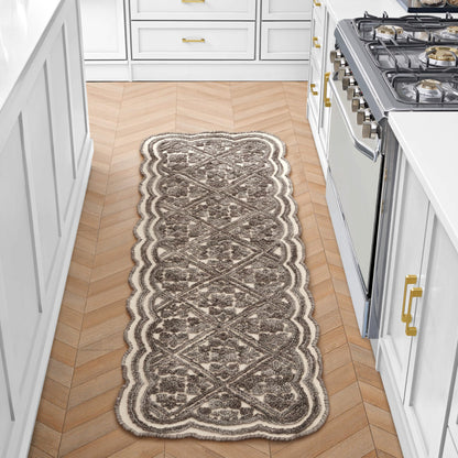 Laura Ashley Scalloped Washable Runner Rug