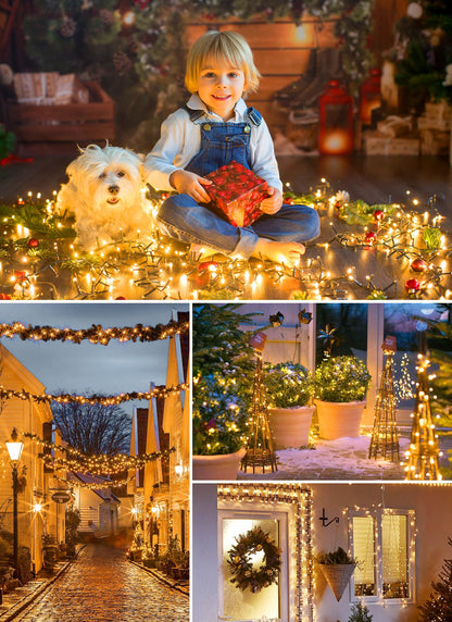 Solar Christmas String Lights, 100 LED, 40 ft
