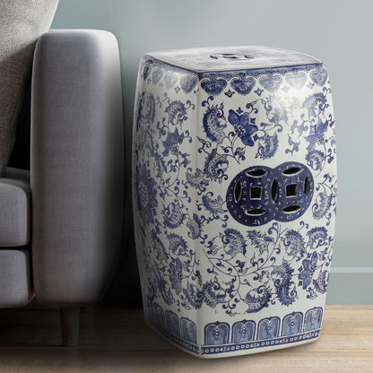 Jonathan Y Floral Vine Square Garden Stool