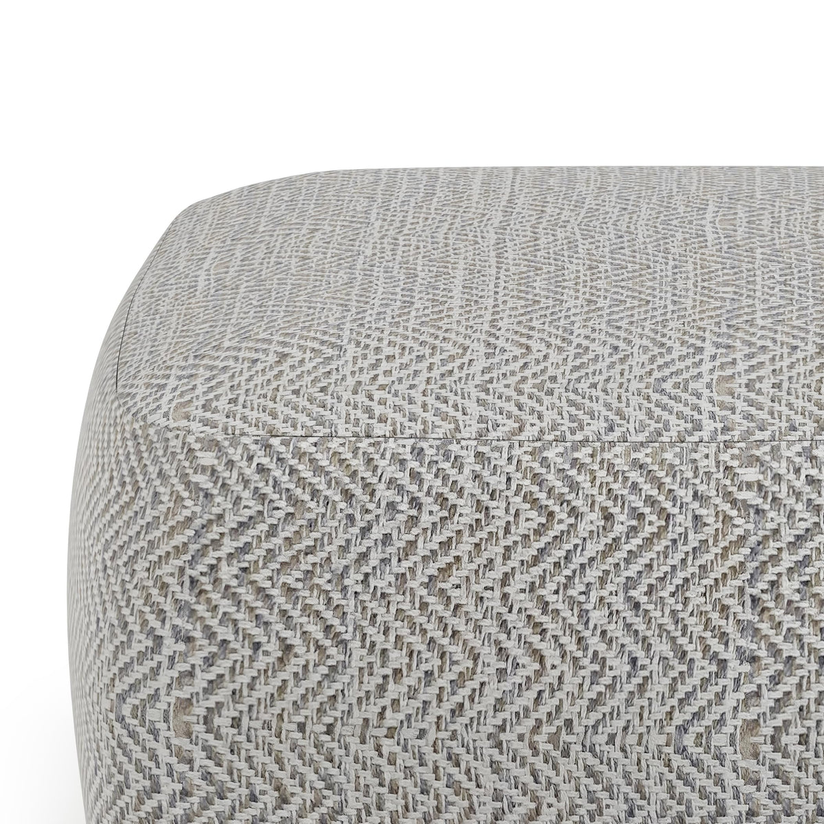 Simpli Home Cowan Blue Wool Square Pouf