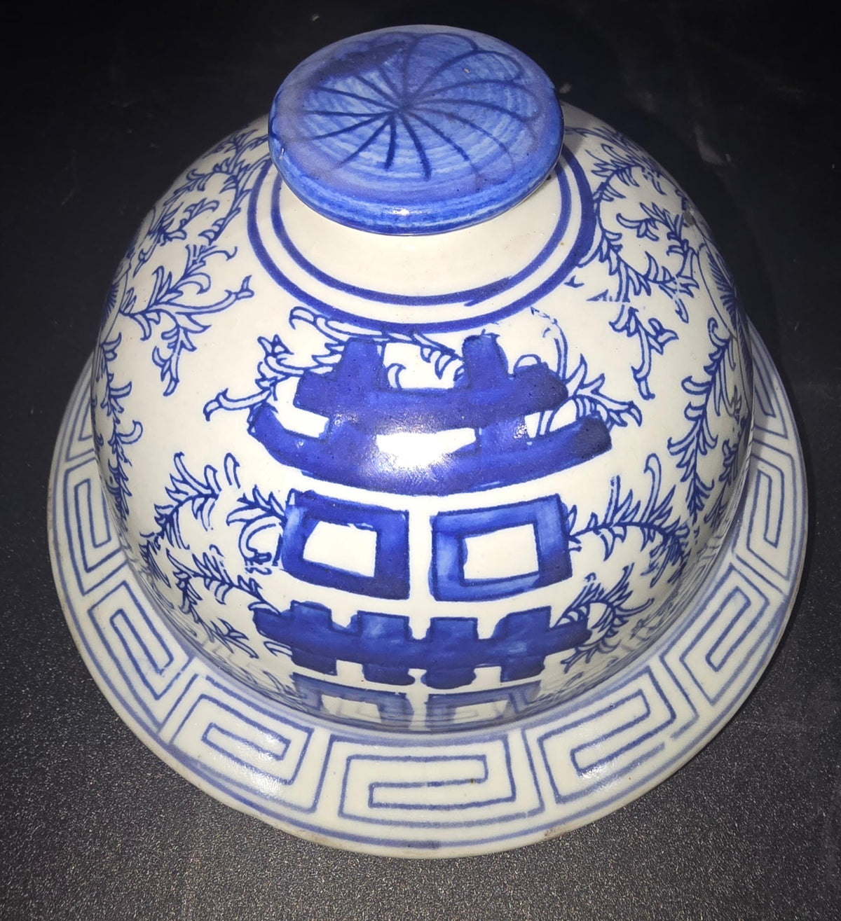 Blue and White Lotus Ginger Jar, 19 Inch
