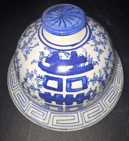 Blue and White Lotus Ginger Jar, 19 Inch