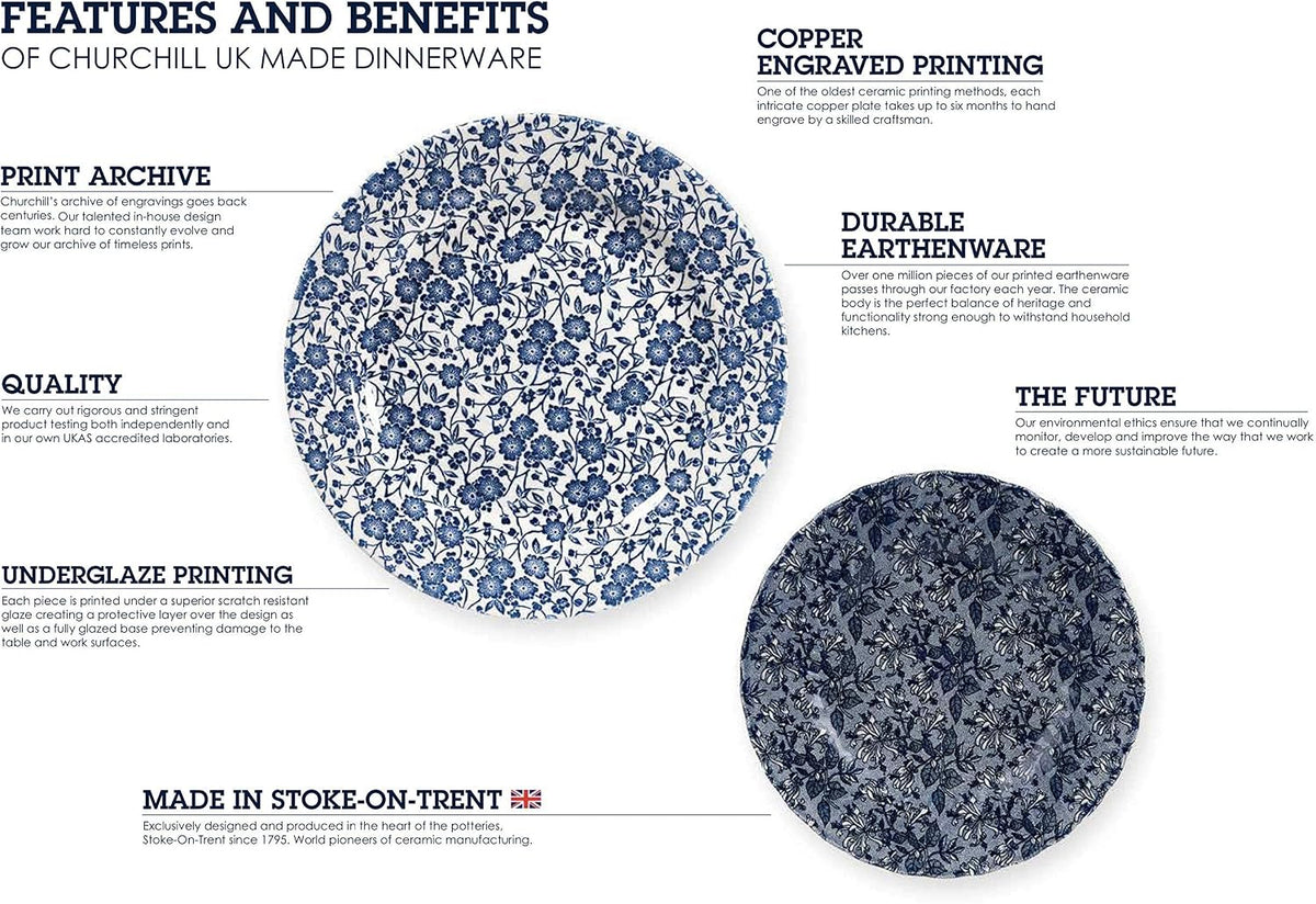 Churchill Blue Willow Dinnerware Set, 12 or 20 Pieces
