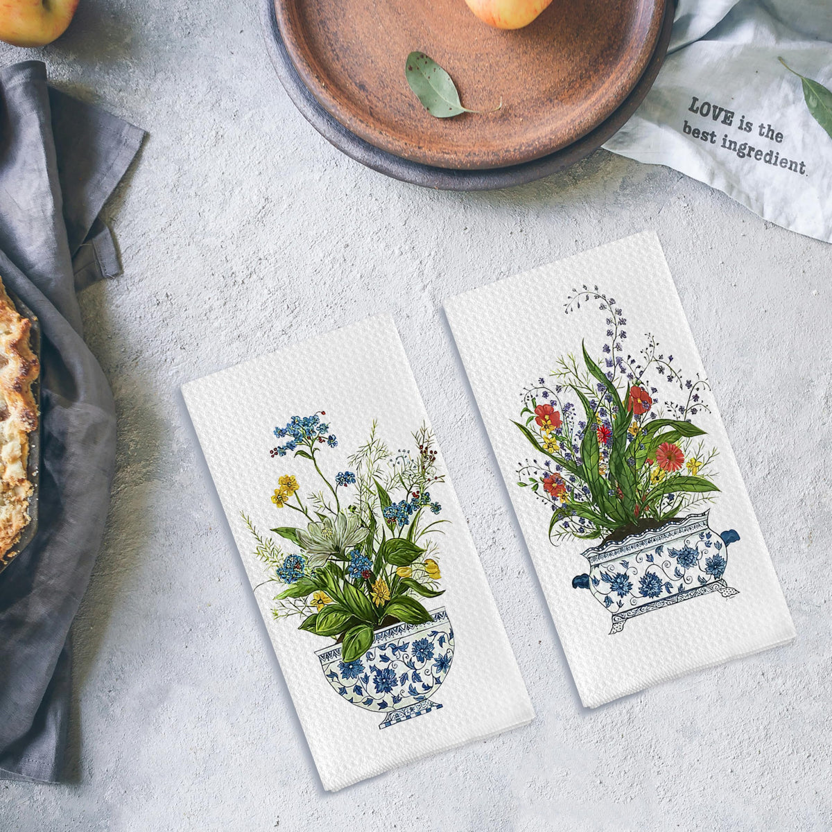 Chinoiserie Kitchen Towels, Set of 2