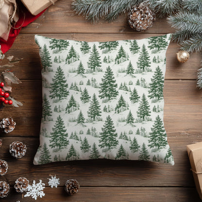Blue Christmas Toile Pillow Covers, 18x18, Set of 2