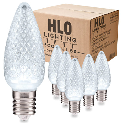 Blue C9 Faceted LED Christmas Bulbs, Set of 25
