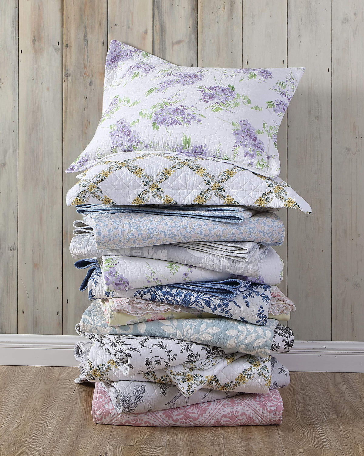Laura Ashley Walled Garden Blue Quilt Set