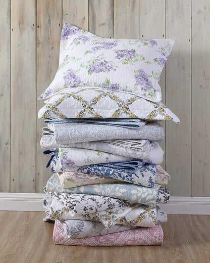 Laura Ashley Walled Garden Blue Quilt Set