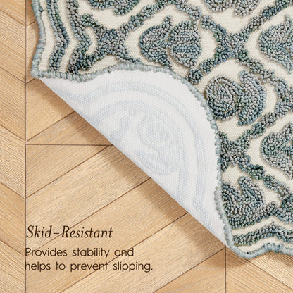 Laura Ashley Scalloped Washable Runner Rug