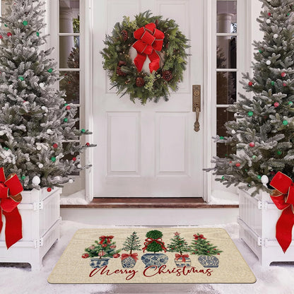 Chinoiserie Christmas Doormat, 17 x 29 Inch