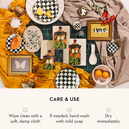 MacKenzie-Childs Enamel Canister Set, Royal Check