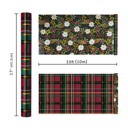Nutcracker Reversible Christmas Wrapping Paper, 33 Ft