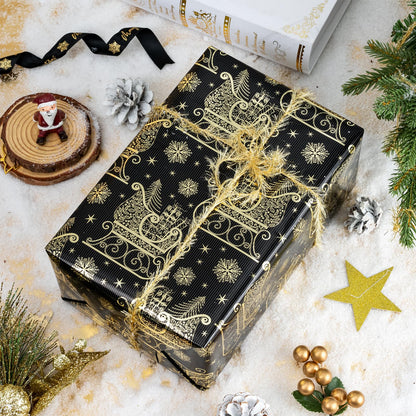 Christmas Wrapping Paper Rolls, Blue and Silver, 4 Rolls