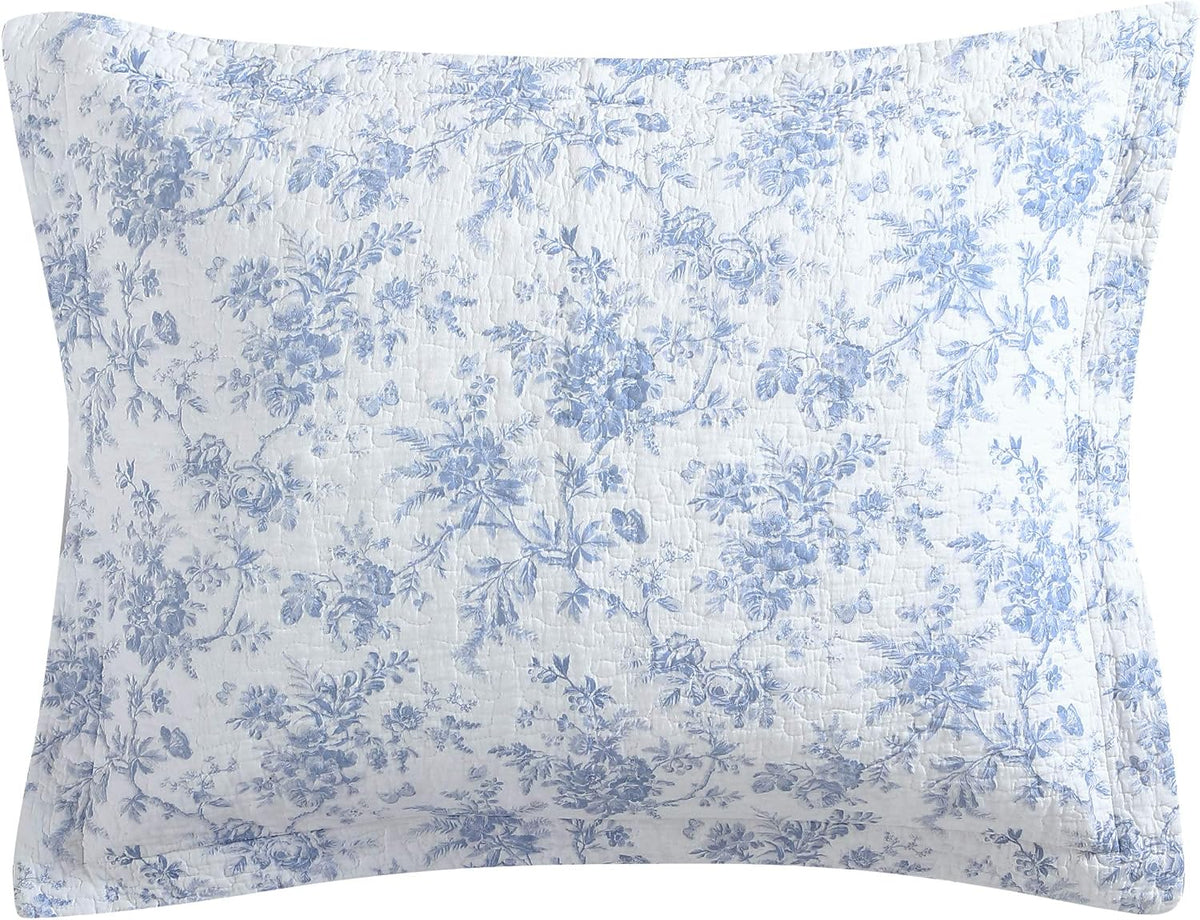 Laura Ashley Walled Garden Blue Quilt Set