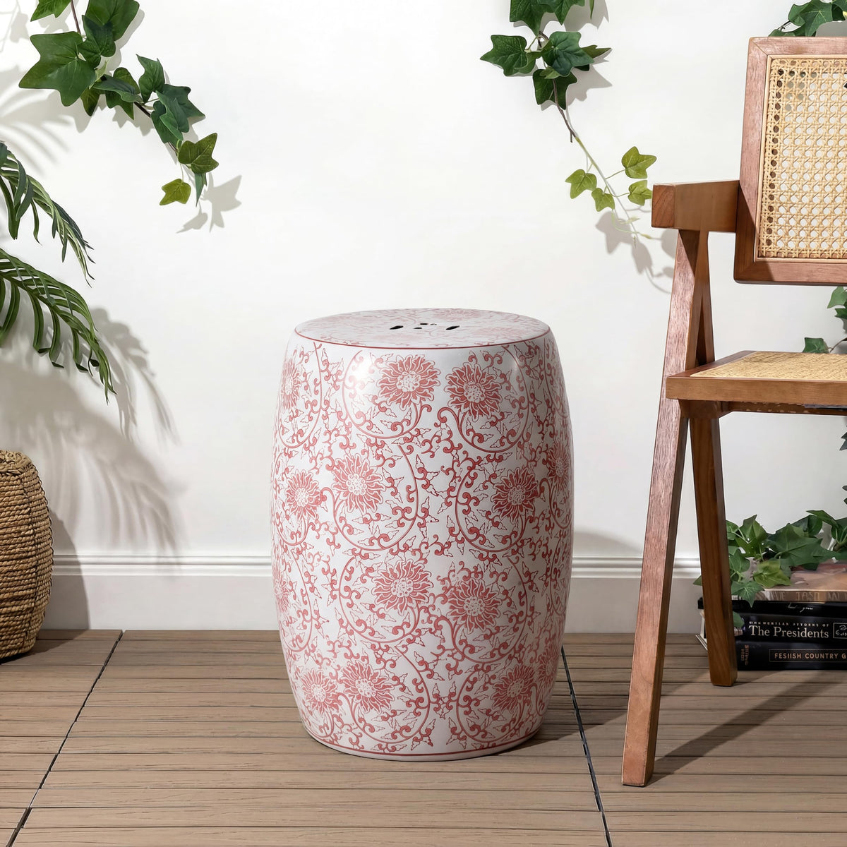 Jonathan Y Lotus Blossom Ceramic Garden Stool