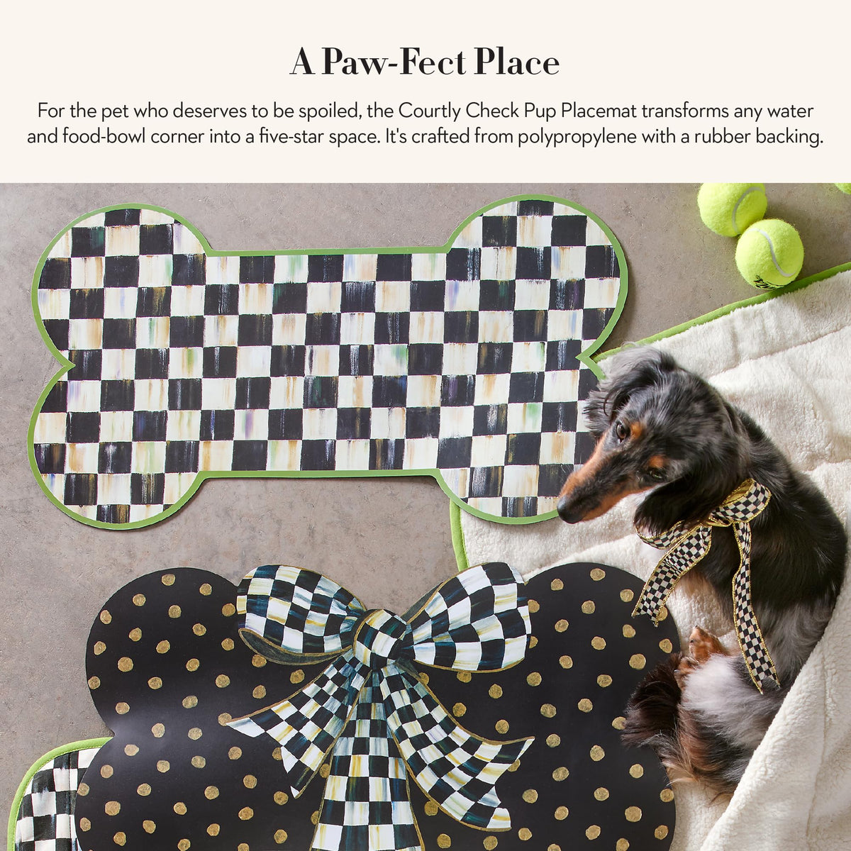 MacKenzie-Childs Pup Placemat, Royal Check
