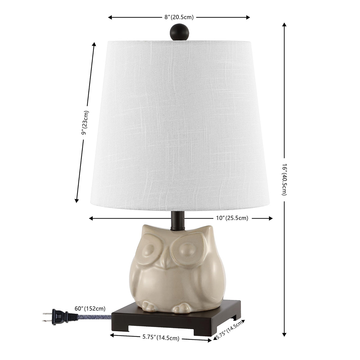 Justina Owl Mini Table Lamp, Ceramic