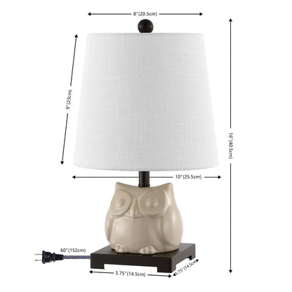 Justina Owl Mini Table Lamp, Ceramic