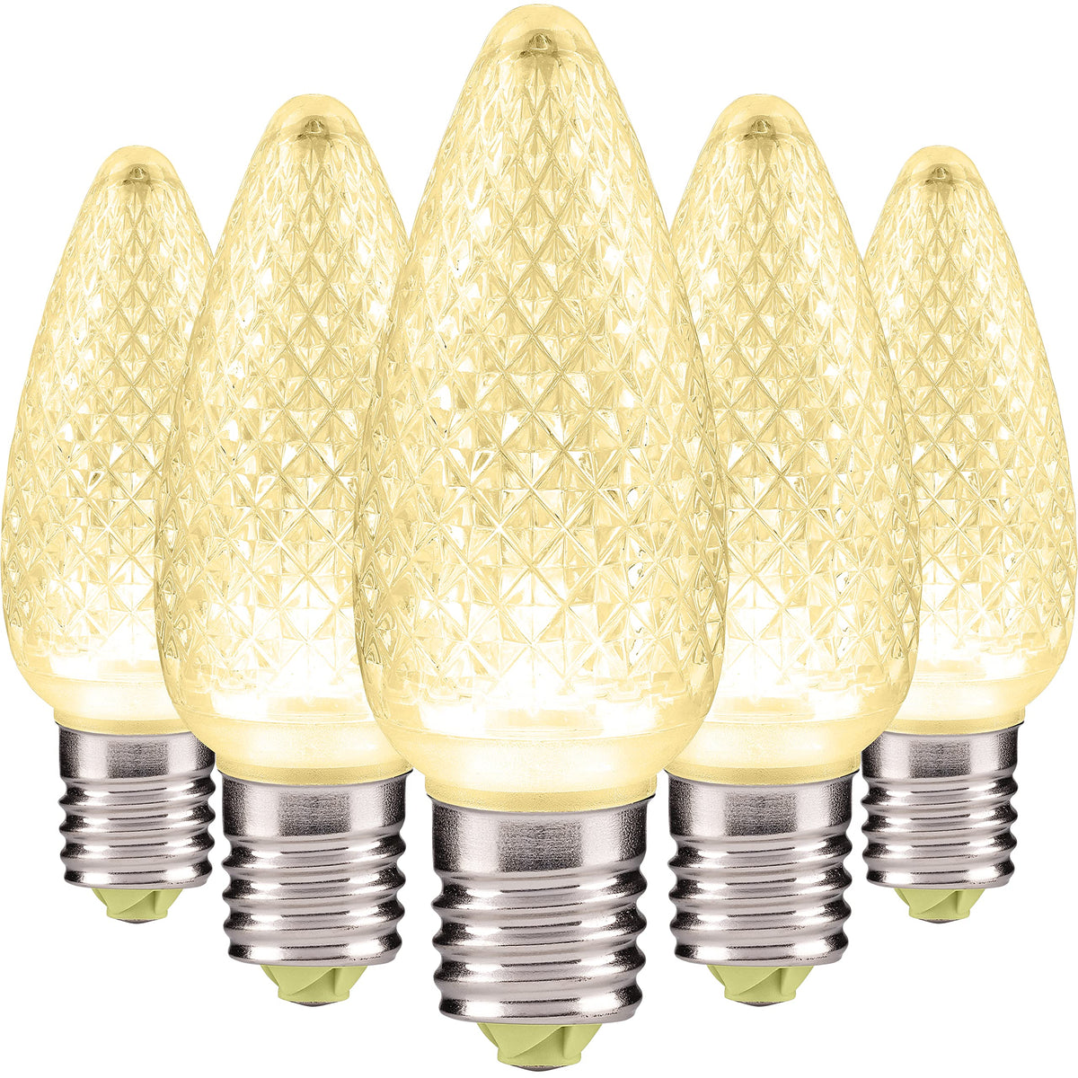 Blue C9 Faceted LED Christmas Bulbs, Set of 25