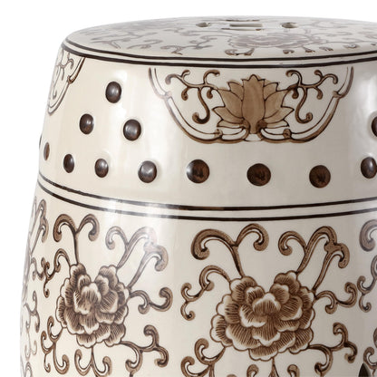 Jonathan Y Lotus Chinoiserie Garden Stool, 17.75"